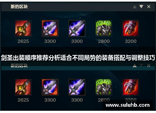 剑圣出装顺序推荐分析适合不同局势的装备搭配与调整技巧